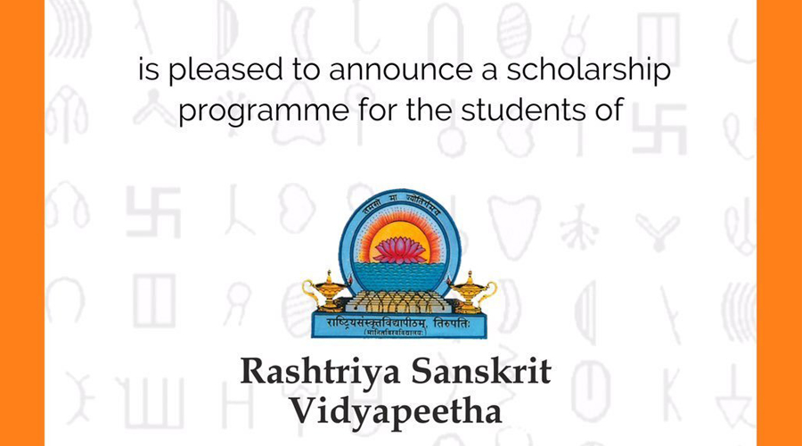 Indic Academy Scholarship support to Rashtriya Sanskrit Vidyapeeth