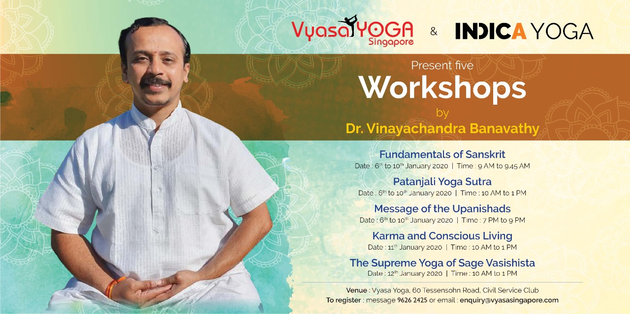 Indica Yoga Events and Workshops in Singapore in January, 2020